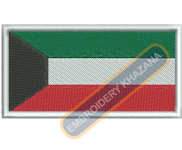 Kuwait flag embroidery design